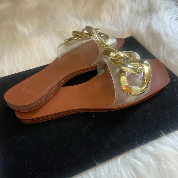 Zara Women's Sandals with Gold Chain Accent - Picture 3 of 6